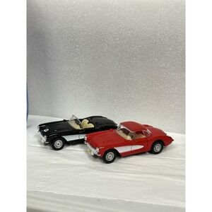 1957 Chevrolet Corvette Red and One Black Die Cast 1:39 Scale‎ Open Doors No Box